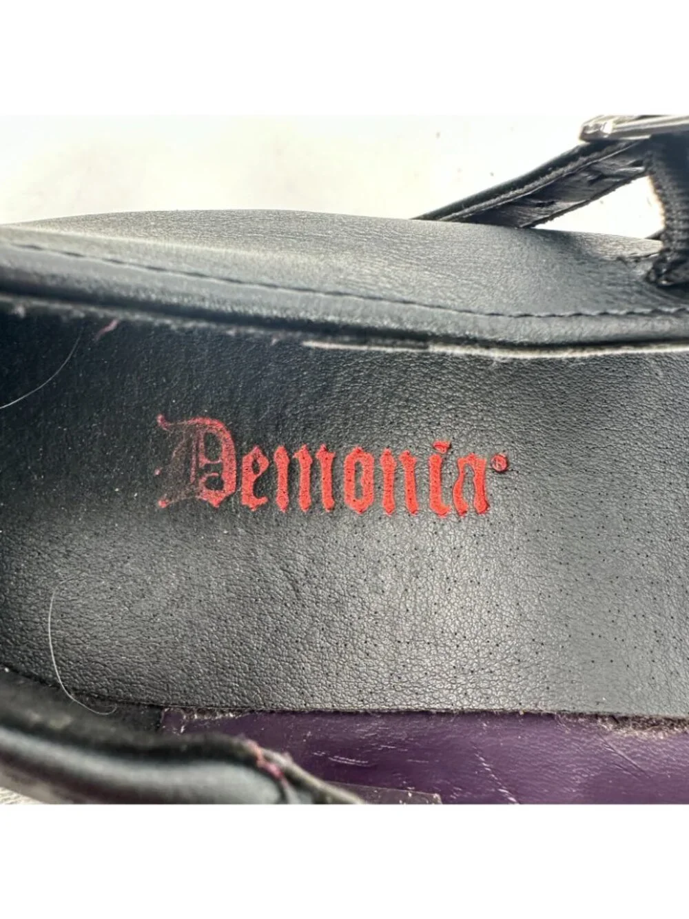 Demonia Women Size 12 Black Leather Maryjane Double Buckle High Platform Shoes
